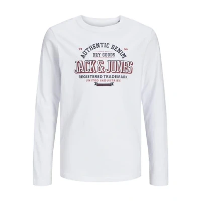 Abbildung von Jack &amp; Jones Junior Jjelogo TEE Oneck NOOS Langarmshirt für Kinder, Größe: 140, White