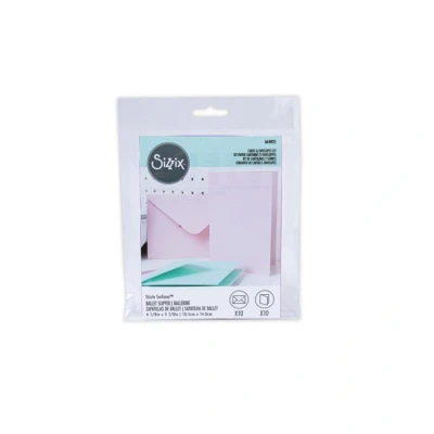 Abbildung von Sizzix Surfacez Karte &amp; Umschlag Pack, A6, Ballett Slipper, 10PK, 664825, Papier, Klassischer Tanz Pantoffel, Einheitsgröße