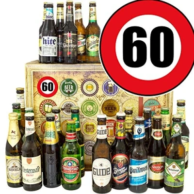Abbildung von Geschenk 60. / 24x Biere Welt und DE/Geschenke Geburtstag Mann/Kalender 2024 2025 Weihnachten Bier