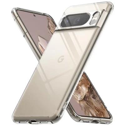 Abbildung von Ringke Fusion Case Kompatibel mit Google Pixel 8 Pro Hülle Kratzfest Harte Transparente Rückseite Stoßfeste Handyhülle für 5G (2023) Clear