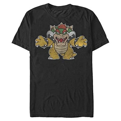 Abbildung von Nintendo Herren Just Bowser T Shirt, schwarz, Klein