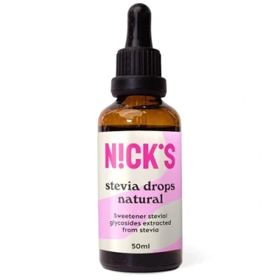 Abbildung von NICKS stevia Drops Natural (50ml) Keto flüssig, Zuckerfreie Tafelsüße ohne Kalorien, Low carb Zuckerersatz, Süßstoff, Flüssigsüße, Alternative zu Zucker, Süßungsmittel mit Pipette