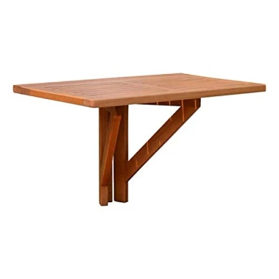 Abbildung von Spetebo Balkonhängetisch Eukalyptus Holz Balkon Hängetisch STANFORD 60x40cm