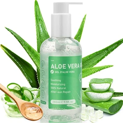 Abbildung von Aloe Vera Gel 100% Rein 280ml für Gesicht Körper Haarre, Natürliche Beruhigende Pflegende Feuchtigkeitscreme Trockene &amp; Strapazierte Haut, Sonnenbrand, After Sun Lotion