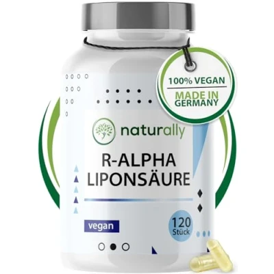 Abbildung von naturally R Alpha Liponsäure Kapseln [120 Stück] 300 mg hochdosiert, vegan, Made in Germany