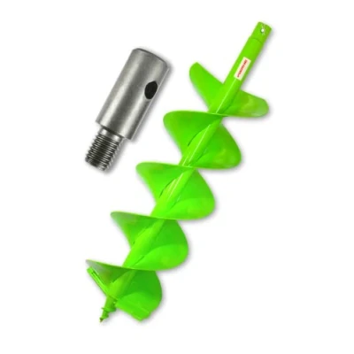 Abbildung von WERHE® Profi Bohrer, Erdbohrer für bohrmaschine 200 mm DoppelWelle robust mit m14 Adapter Pfahlbohrer Brunnenbohrer präzise Bohrspitze.