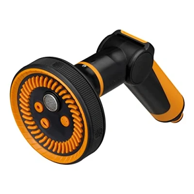 Abbildung von Fiskars Sprühpistole Multi, 5 Funktionen, Stufenlose daumengesteuerte Durchflusskontrolle, Universalgröße, Schwarz/Orange, 1065485