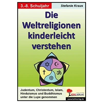 Abbildung von Die Weltreligionen kinderleicht verstehen: Buddhismus, Hinduismus, Islam, Judentum und Christentum. Bis 8. Schuljahr. KOpiervorlagen