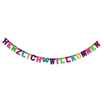 Abbildung von Stylex Luftschlange Girlande Herzlich Willkommen ca. 2 m