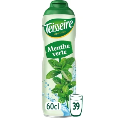 Abbildung von Teisseire Sirup Grüne Minze für Erfrischungsgetränke, Cocktails, Flasche 60 cl