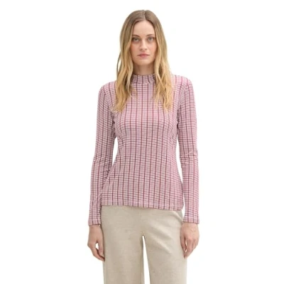Abbildung von TOM Tailor MIT LENZING ECOVERO Langarmshirt, Damen, Größe: XXL, Contemporary red check