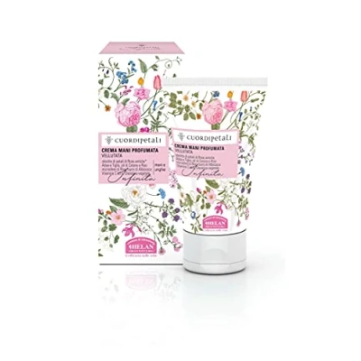 Abbildung von Helan Cuor di Petali Handcreme für trockene &amp; spröde Haut, seidiger Effekt pflegende Duftcreme mit Rosenblüten, Vitamin C E hohen Schutz vor atmosphärischen Wirkstoffen Made in Italy, 50