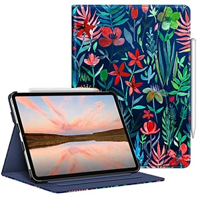 Abbildung von FINTIE Schutzhülle kompatibel mit iPad Pro 11 Zoll (2022/2021/2020/2018, 4. / 3. 2. 1. Generation) Multi Winkel Folio Hülle Stifthalter und Tasche, automatische Wake/Sleep, Dschungelnacht
