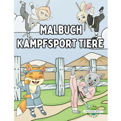 Abbildung von Kampfsport Tiere Malbuch für Kinder und Erwachsene: Handgemalte Tier Erwachsene