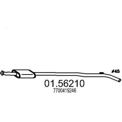 Abbildung von MTS 01.56210 Mittelschalldämpfer 1590 RENAULT: CLIO 2