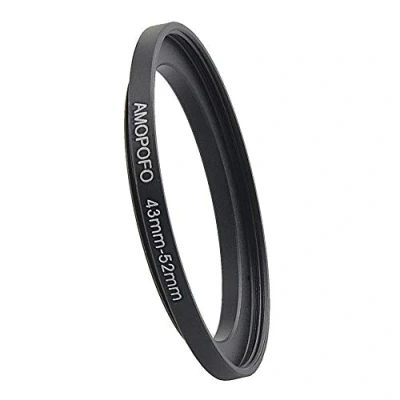 Abbildung von 43 bis 52mm Metall Filter Ring,43 Step up Filteradapter Ring von Kamera Objektiv mit 43mm Filtergewinde auf