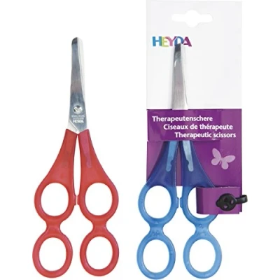 Abbildung von 3 x Heyda Therapeutenschere 17cm rund farbig sortiert