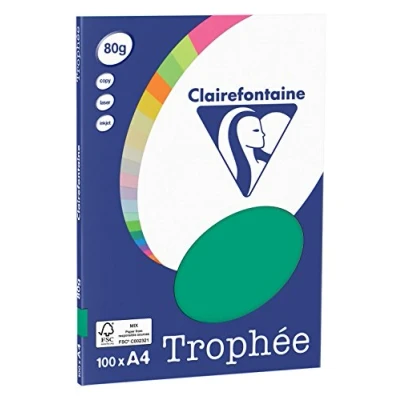 Abbildung von 10 x Clairefontaine Kopierpapier Trophee A4 80g/qm 100 Blatt tannengrü