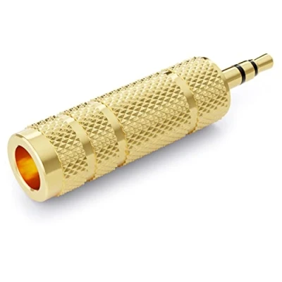 Abbildung von deleyCON Klinke Adapter [1 Stück] 3,5mm auf 6,35mm Stereo Audio Kupplung Für Handy Smartphone Tablet PC Notebook Computer HiFi Receiver Verstärker Heimkino TRS