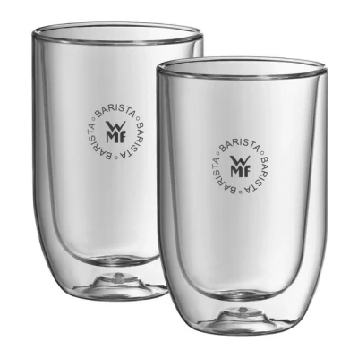 Abbildung von WMF Latte Macchiato Glas 2er Set BARISTA, Füllmenge 270 ml, mit Henkel, Borosilikatglas, doppelwandiger Glaskörper