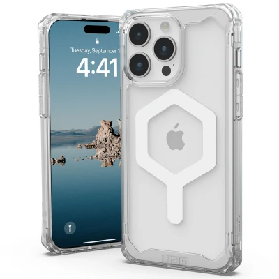 Abbildung von Apple iPhone 15 Pro Max Hülle MagSafe Kunststoff UAG Hard Case/Backcover Handyhülle Weiß Shockproof/Stoßfest