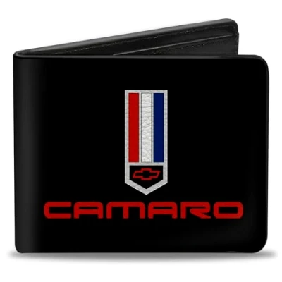 Abbildung von Buckle Down Unisex Bifold Wallet Camaro Faltbare Geldbörse, Mehrfarbig Blau, 4.0&quot; x 3.5&quot;