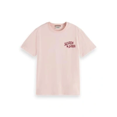 Abbildung von Scotch &amp; Soda Damen T Shirt Front Back Artwork Regular Shirt, Shirting Pink,XL
