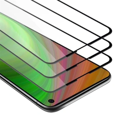 Abbildung von Cadorabo 3x Vollbild Panzer Folie kompatibel mit Samsung Galaxy S10e Schutzfolie in TRANSPARENT SCHWARZ 3er Pack Gehärtetes (Tempered) Display Schutzglas 9H Härte 3D Touch