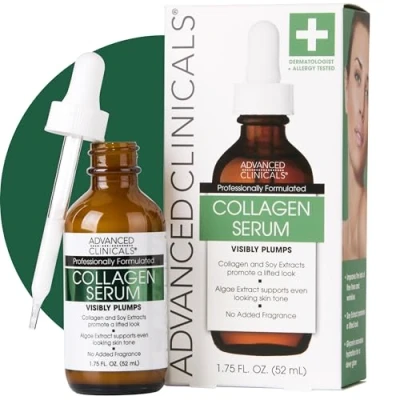 Abbildung von Advanced Clinicals Collagen Instant Plumping Serum for Fine Lines and Wrinkles. 1.75 Fl Oz. by