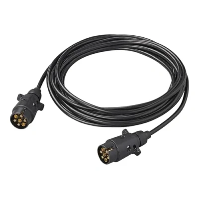 Abbildung von APT 1 7m Anhängerkabel 7 polig 2X Stecker PVC Anhänger Verlängerungskabel 7x0,5mm² Kabel Verlängerung (7m)
