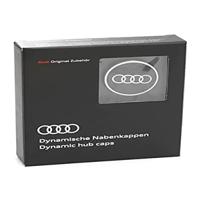 Abbildung von Audi 4M8071006A Dynamische Nabenkappen (4 Stück) Radnabenkappen, schwarz/Silber, 20.6 x 18.2 4.7 cm