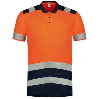 Abbildung von Tricorp 203007 Safety Warnschutz Bicolor Poloshirt, 50% Polyester/50% Polyester, CoolDry, 180g/m², Fluor Orange Tinte, Größe 6XL
