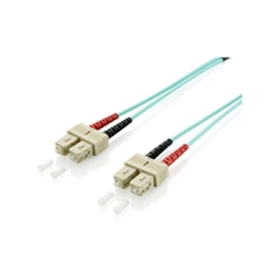 Abbildung von Equip LWL Patchkabel Glasfaserkabel SC &gt;SC 50/125mμ 5.00m Multimode Duplex Türkis Polybeutel