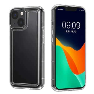 Abbildung von kwmobile Hülle kompatibel mit Apple iPhone 13 / 14 TPU Handyhülle Luftpolster Bumper Case in Transparent
