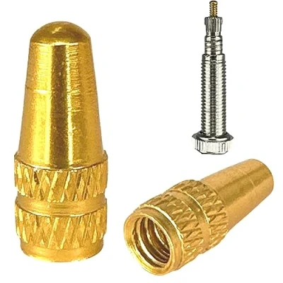 Abbildung von Fantic26 Fahrrad Alu Ventildeckel Ventilkappen SV Presta/Französischen Ventil für I MTB Ebike Rennrad Gravel 1Paar (2 Stück) (Gold)