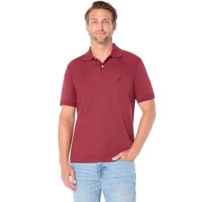 Abbildung von Nautica Herren Classic Fit Short Sleeve Soft Cotton Polo Shirt Polohemd, Barolo Solid, Mittel