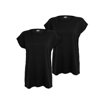 Abbildung von Urban Classics Extended Shoulder 2PACK Tshirt basic, Damen, Größe: XXL, black