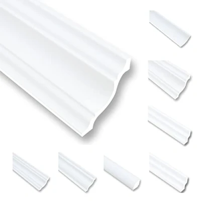Abbildung von 20 Meter Deckenleisten Styropor XPS Stuckleisten Abschlussleiste Decke Weiss 80X80 mm Zierprofile Styroporleisten Zierleisten Sparpaket NK80