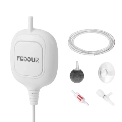 Abbildung von FEDOUR Nano Leise Aquarium Luftpumpe, Mini Whisper Luftpumpe für Aquarien, Sauerstoffpumpe Aquarien bis zu 80L Betta Aquarium, Fischglas