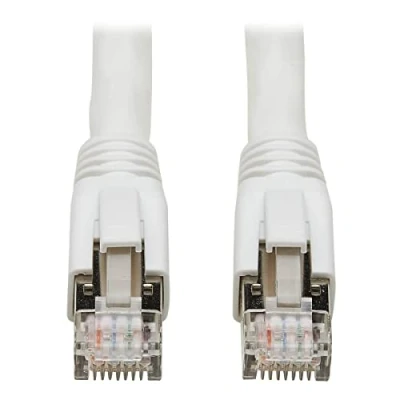 Abbildung von Eaton Cat8 Snagless Ethernet Cable, 25G/40G Certified Network Patch 22 AWG S/FTP, PoE, White, 6 Feet / 1.8 Meters (N272 006 WH)