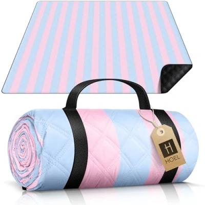 Abbildung von Picknickdecke HOEL® 200x200 cm wasserdicht + isoliert XXL Camping etc., HOEL