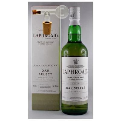 Abbildung von Laphroaig oak Select Islay Single Malt Whisky + 1 Glaskugelportionierer zum feinen Dosieren