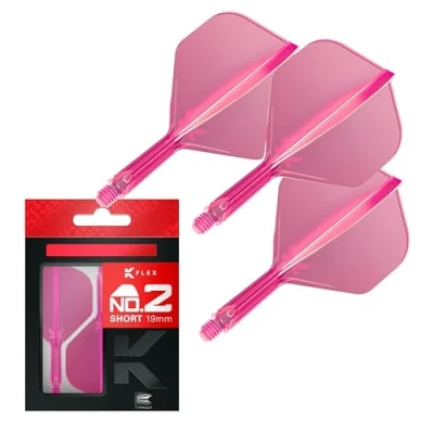 Abbildung von Target Darts K Flex Integrierter Dart Flug und Schaft, Nr. 2 Rosa (kurz) 3er Pack 2, Kflex Precision Moulded In 1 Flights and Stem Professionelles Dartzubehör