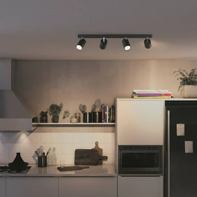Abbildung von Signify Philips Kosipo Spot 4flg. exkl LM 4x5,5W Schwarz