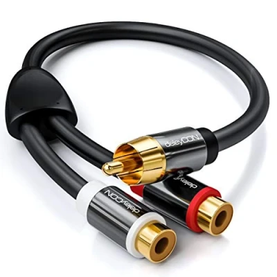 Abbildung von deleyCON 0,2m Cinch Y Adapter Kabel für Subwoofer 1xStecker zu Audio &amp; Video