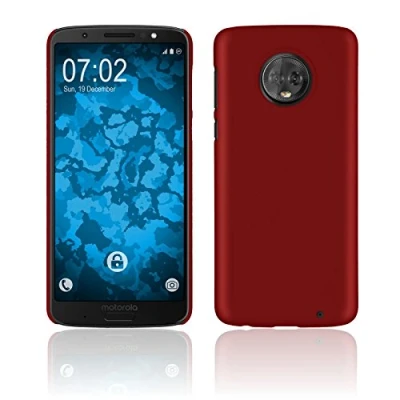 Abbildung von PhoneNatic case kompatibel mit Lenovo Moto G6 Plus Hülle rot gummiert Hard Cover