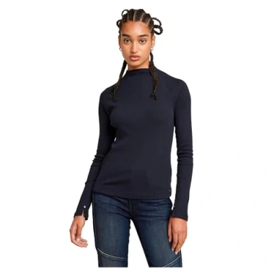Abbildung von G STAR SLIM Langarmshirt, Damen, Größe: Large, Osaka blue
