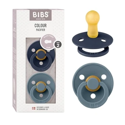Abbildung von BIBS Schnuller Colour 2er Pack Latex Größe 2, Deep Space/Petrol