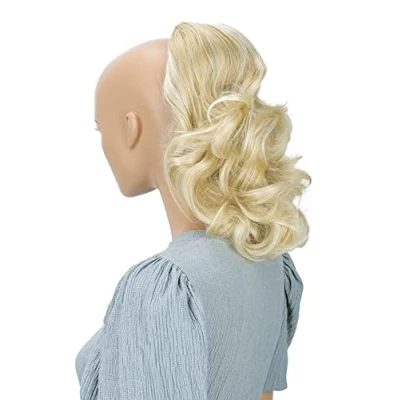 Abbildung von CAISHA 30cm Haarteil Mia Zopf Haarverlängerung mit Kordelverschluss Voluminös Gewellt Hellblond Mix PH221
