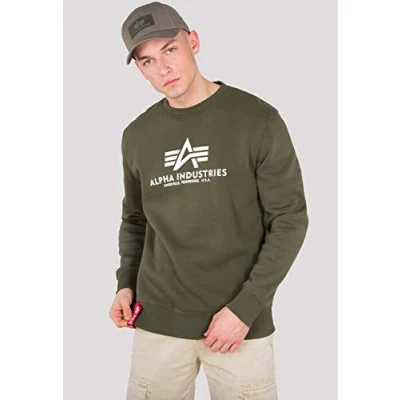 Abbildung von Alpha Industries Basic Sweatshirt, Herren, Größe: Small, Dark green